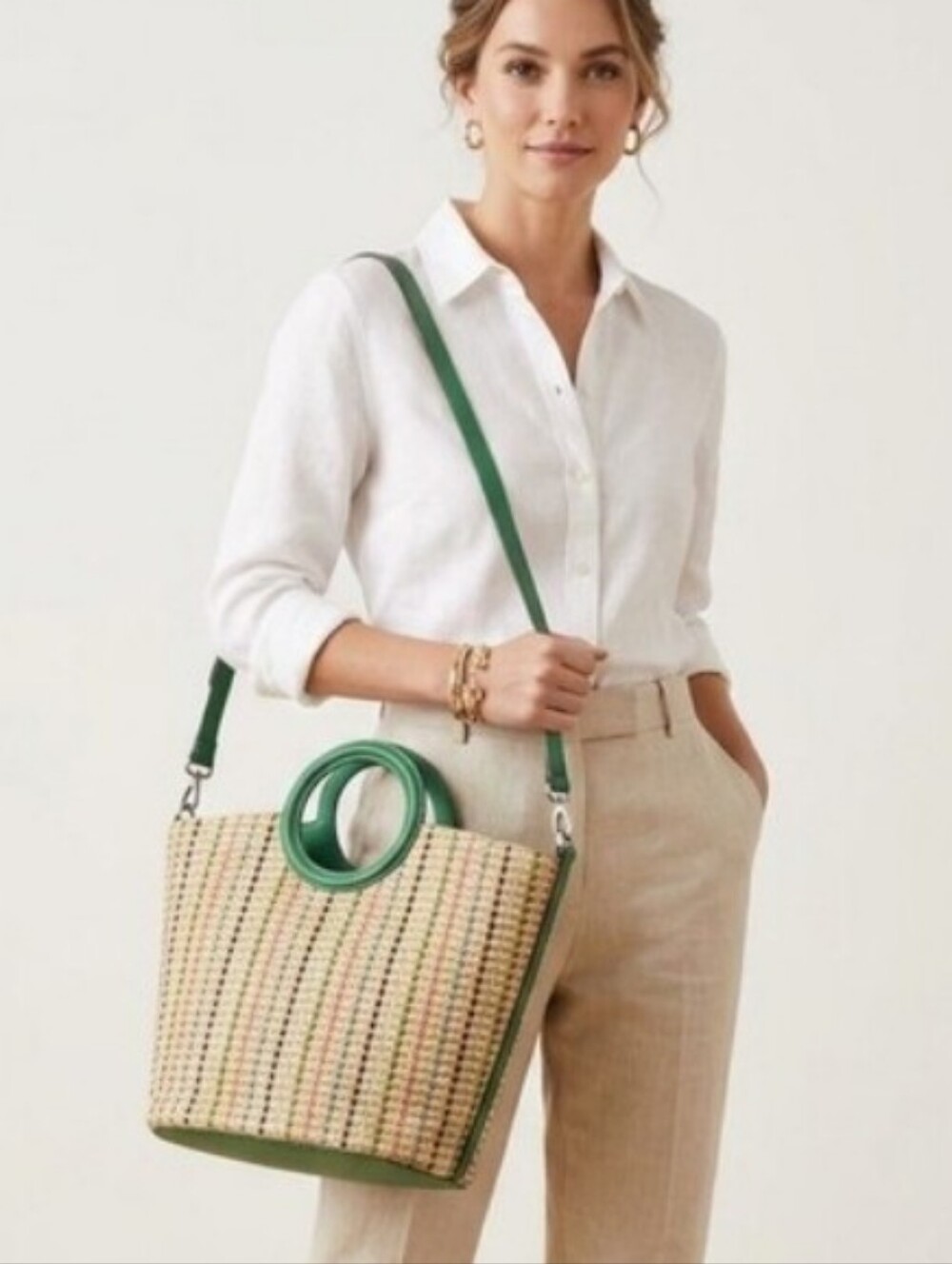 Kate Spade Jena Straw Large Tote Multi Color